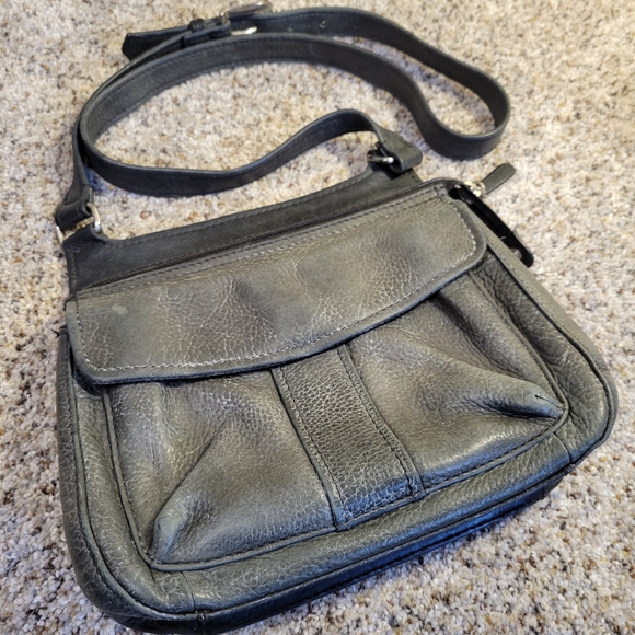 Vintage Fossil Bag Gray 75082 Genuine Leather - Picture 1 of 11